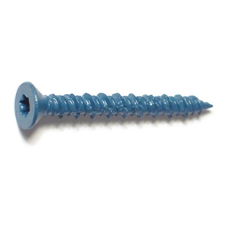 TORQUEMASTER Masonry Screw, 3/16" Dia., Flat, 1 3/4 in L, Steel Blue Ruspert, 100 PK 51222